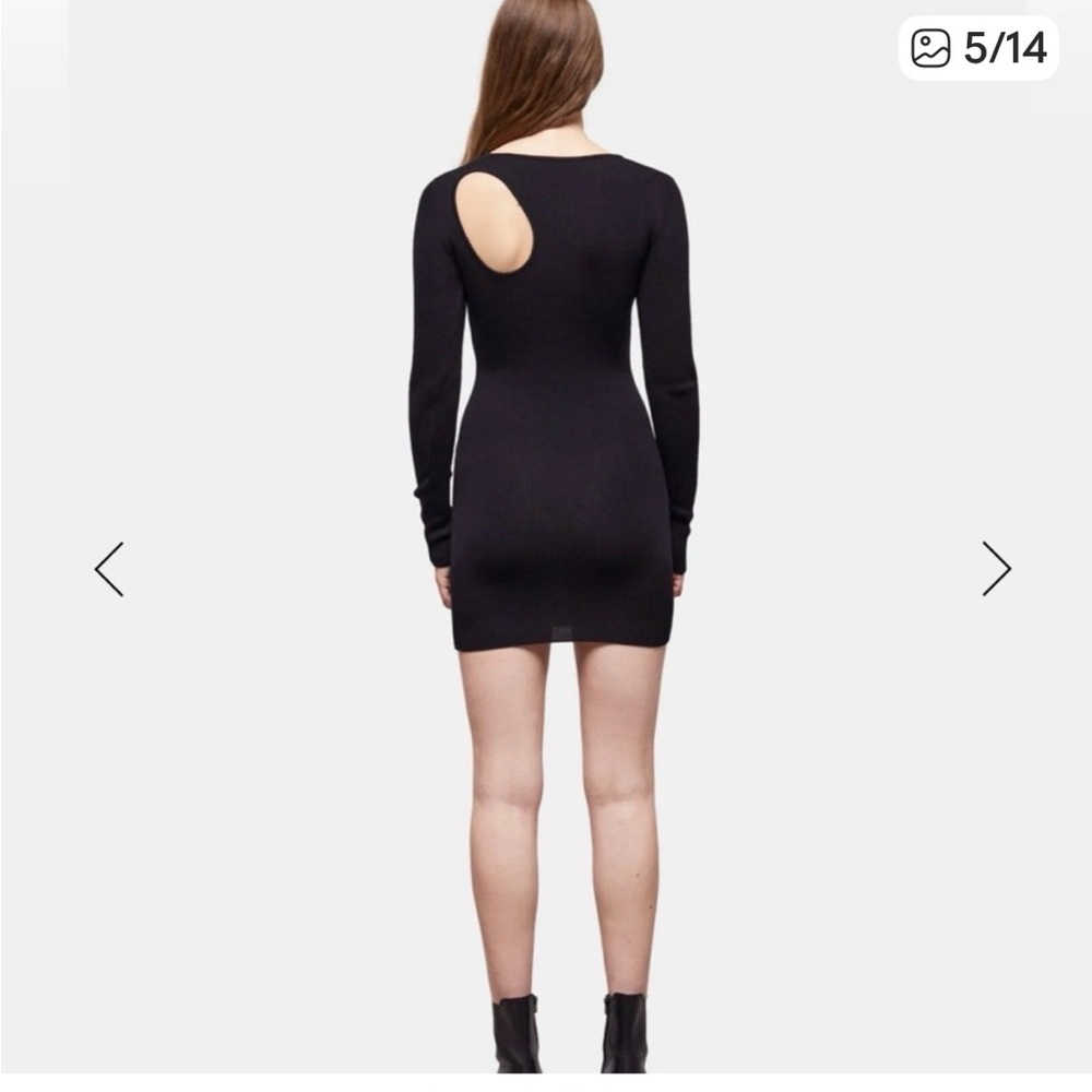 The Kooples Black Long-Sleeve Bodycon Mini Dress